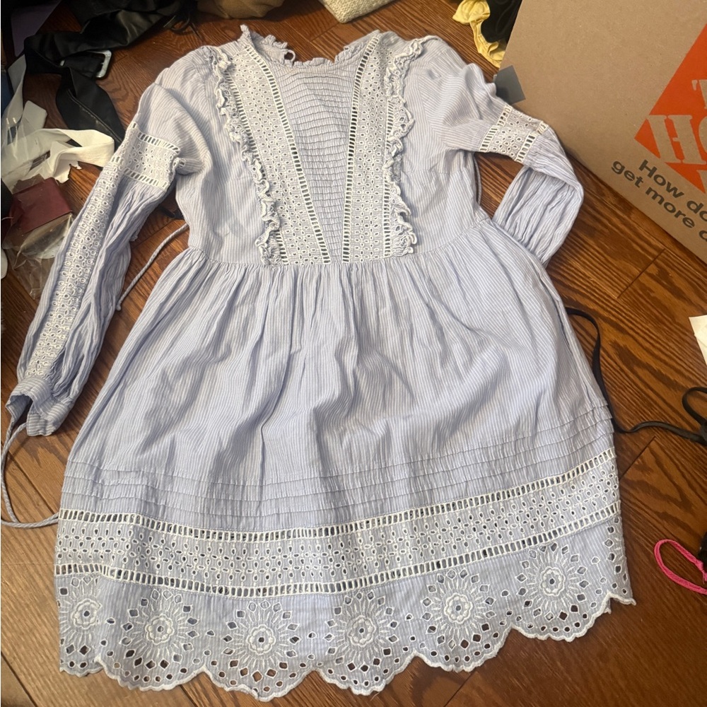 Topshop  Lace Dress - Light Blue